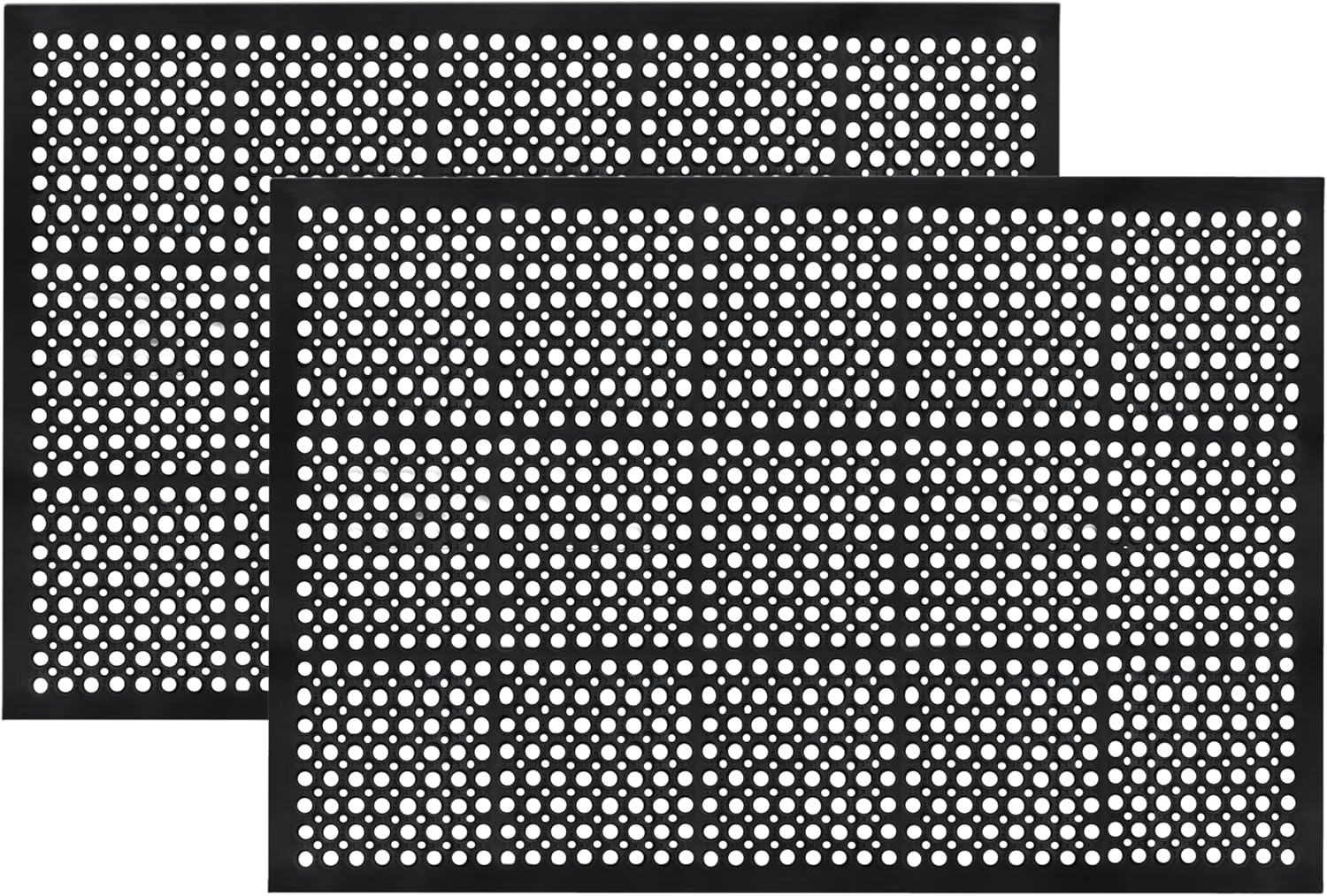 Commercial Kitchen Mats Anti Fatigue - 2-Pack Anti-Fatigue Rubber Floor Mat, Non-Slip