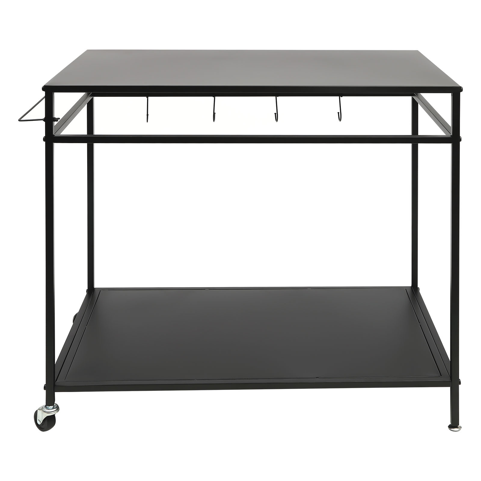 Commercial Kitchen Tables - Double-Shelf Movable Cooking Table Outdoor Dining