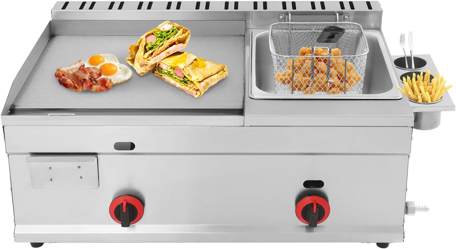 Deep Fryer Commercial - Deep-Frying Machine, 6L/1.59Gal Commercial Flat Top