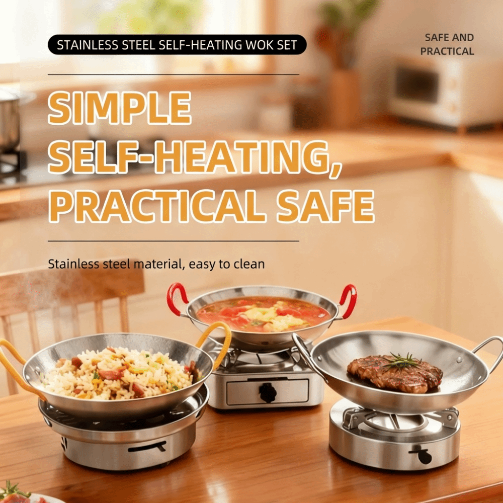 Induction Cooker Commercial - Durable Thickened Stainless Steel Wok 7/8/9/10/11in