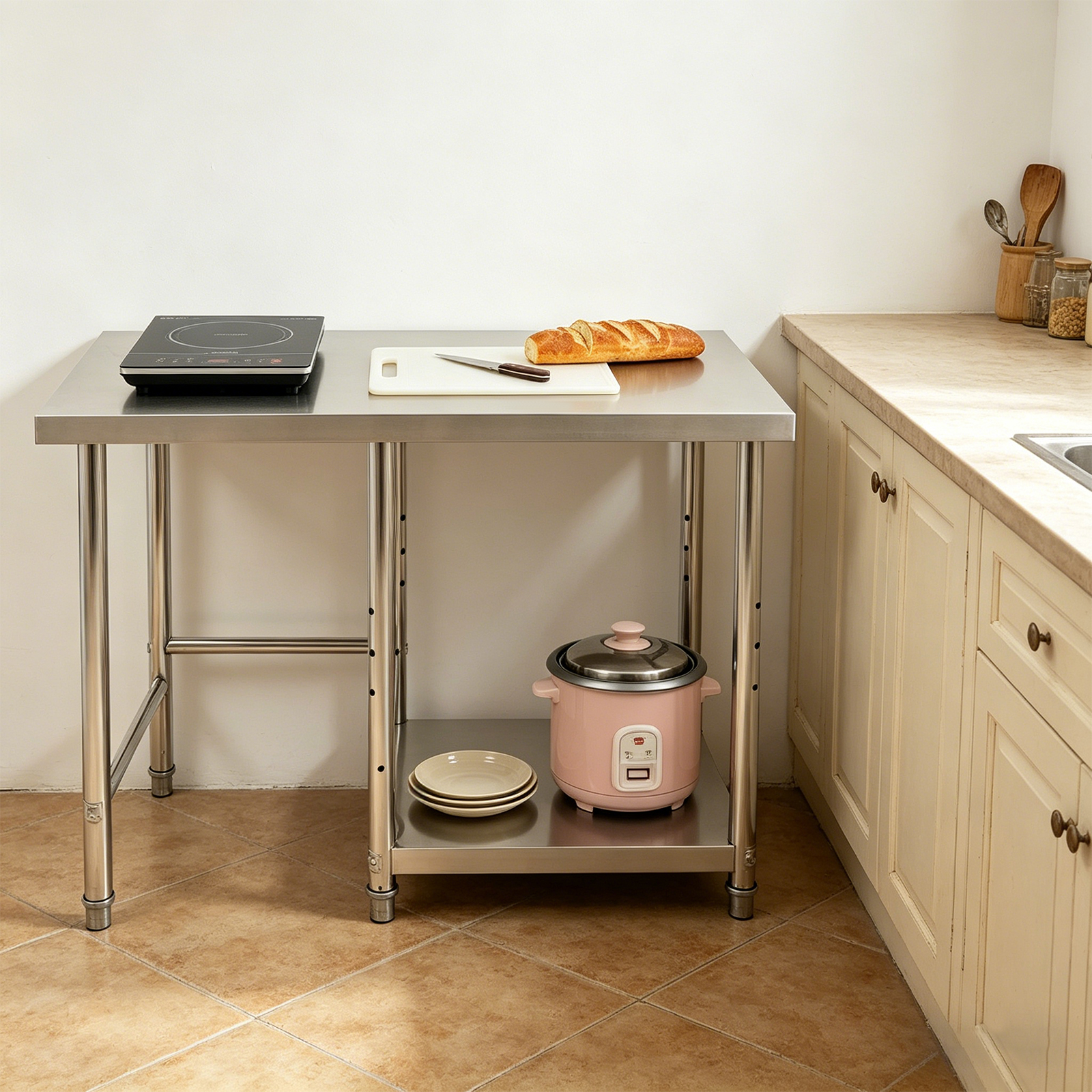 2 Tiers Stainless Steel Silver – Commercial Kitchen Tables Bewertung und Preis