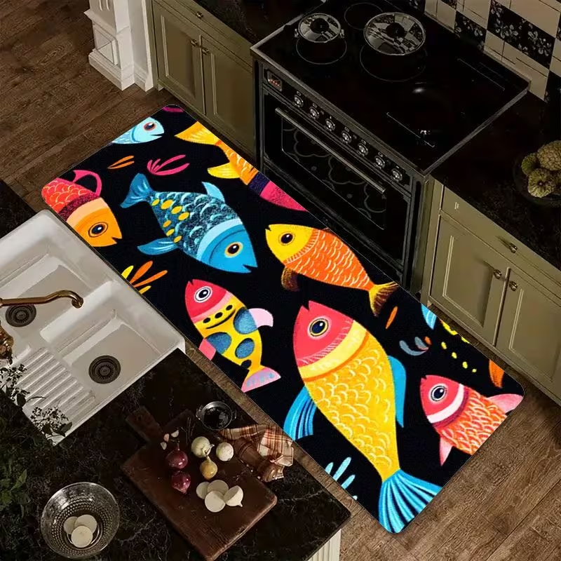 Nautical Fish Print Kitchen Ru – Commercial Kitchen Mats Anti Fatigue Bewertung und Preis