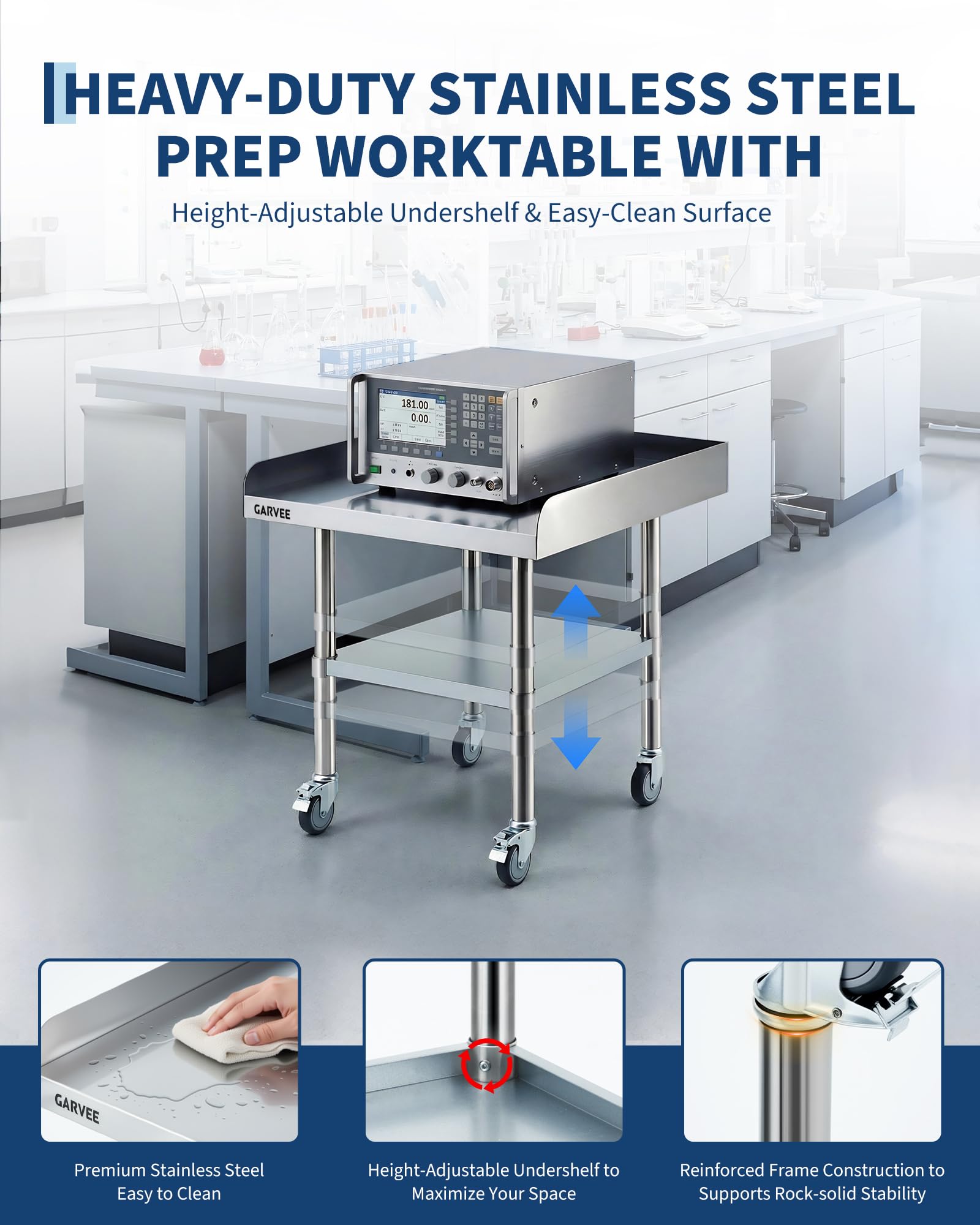 Stainless Steel Work Table Wit – Commercial Kitchen Backsplash Bewertung und Preis