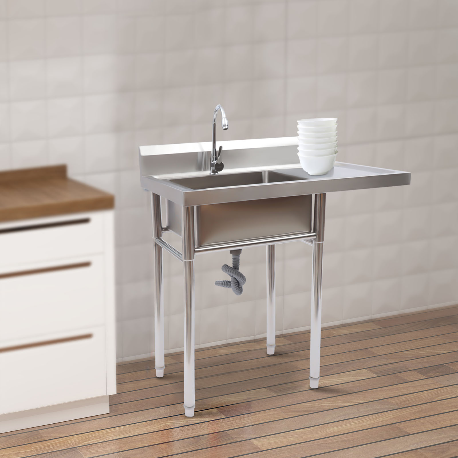 Stainless Steel Sink with Fauc – Commercial Kitchen Backsplash Bewertung und Preis