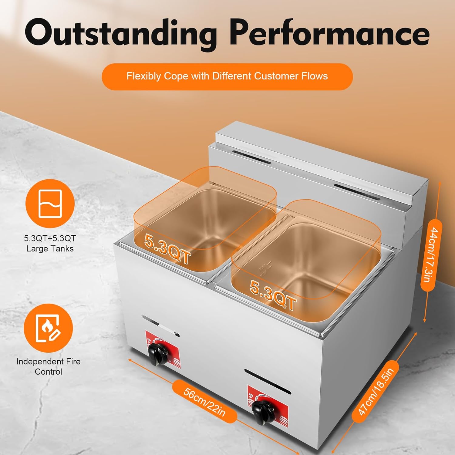 Stainless Steel Deep Double Cy – Deep Fryer Commercial Bewertung und Preis