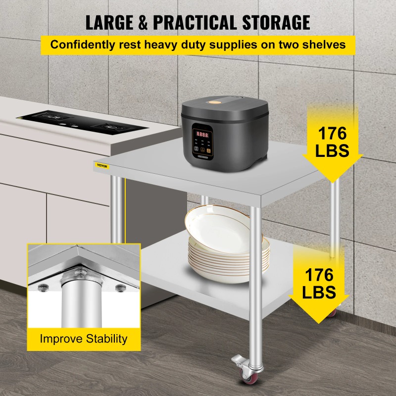 Stainless Steel Kitchen Prep T – Commercial Kitchen Backsplash Bewertung und Preis