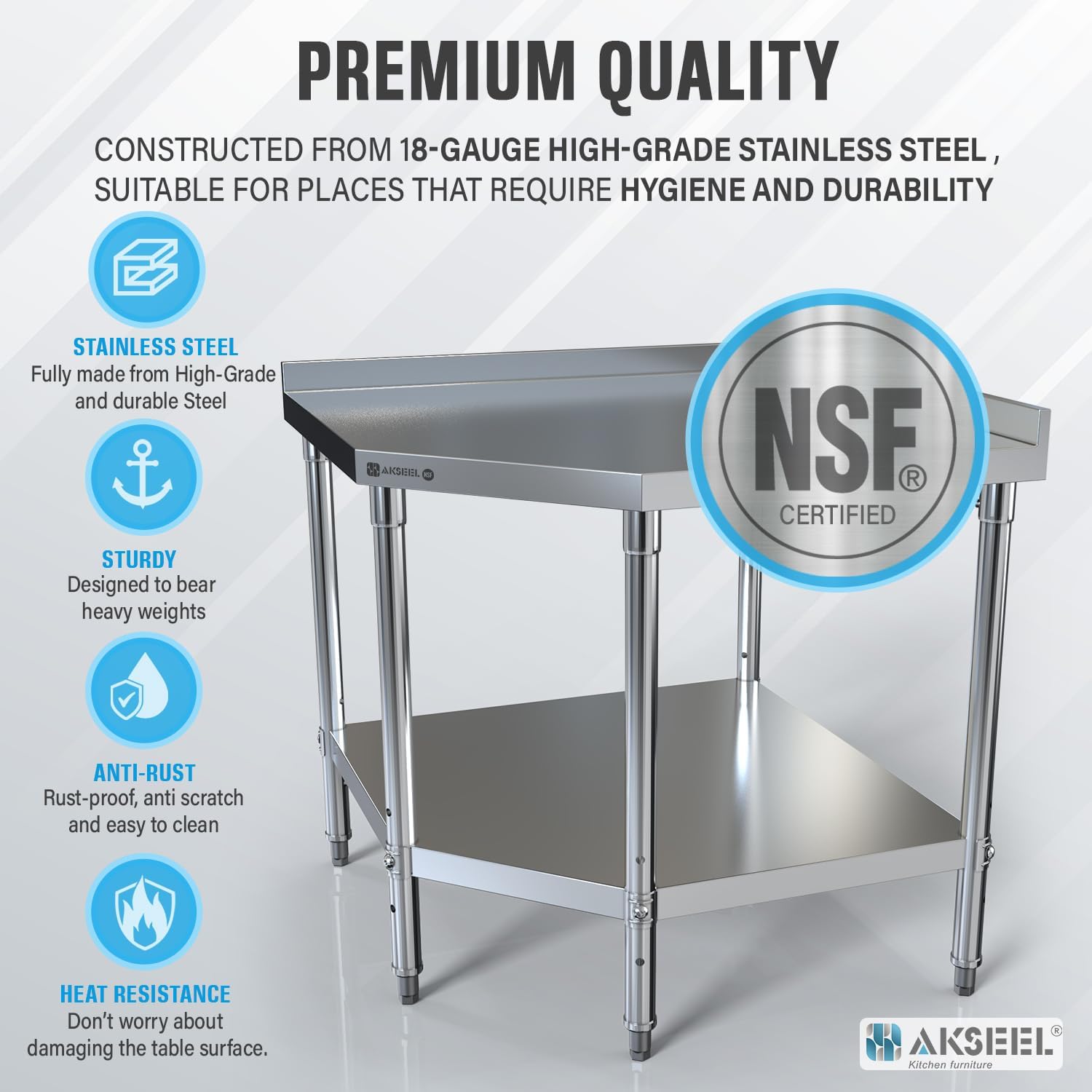 Stainless Steel Corner Work Ta – Commercial Kitchen Tables Bewertung und Preis