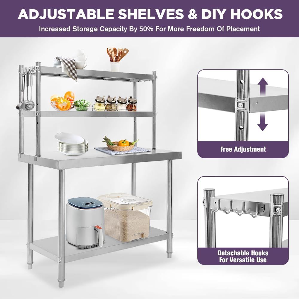 48x24 Stainless Steel Kitchen  – Commercial Kitchen Tables Bewertung und Preis