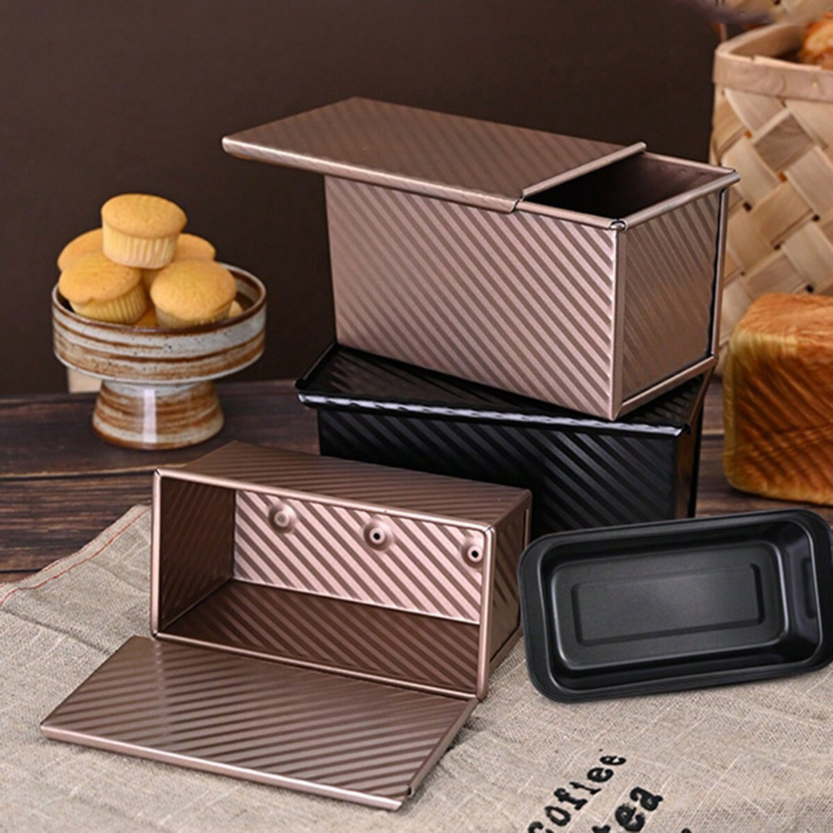 1pc Golden  Loaf Pan with Lid  – Rotary Bakery Oven Bewertung und Preis