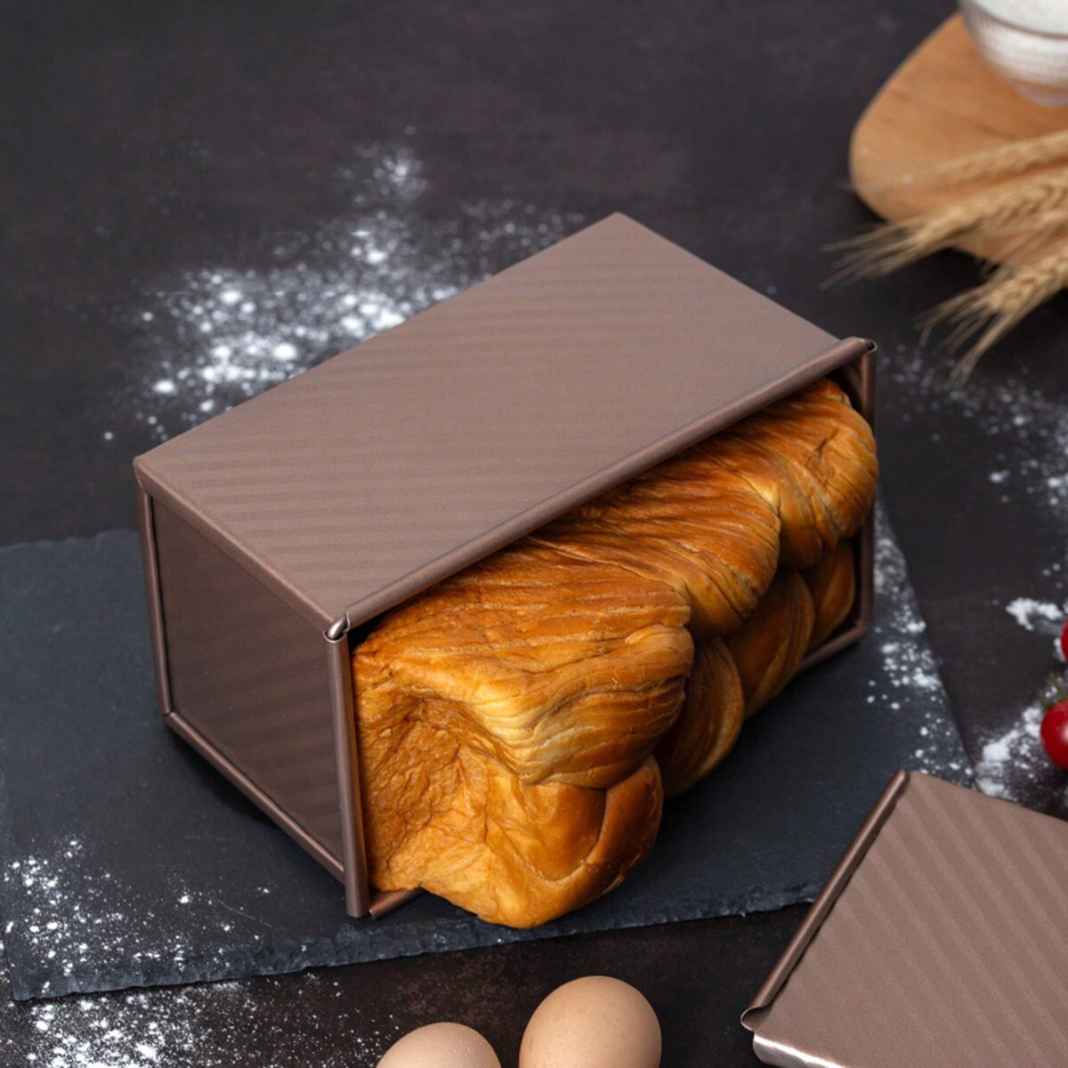 1pc Golden  Loaf Pan with Lid  – Rotary Bakery Oven Bewertung und Preis