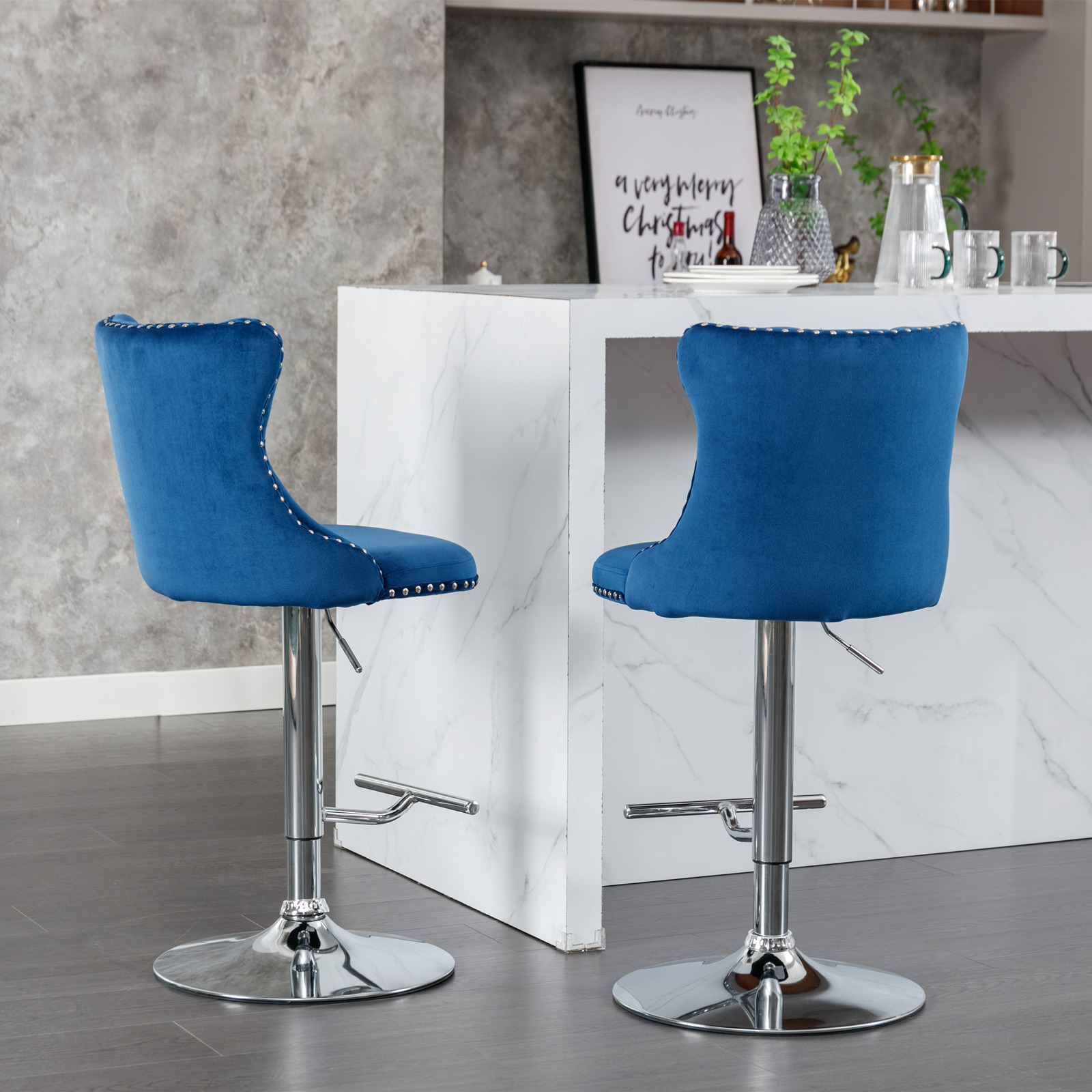 2PCS Swivel Velvet Bar Stools  – Commercial Kitchen And Bar Bewertung und Preis
